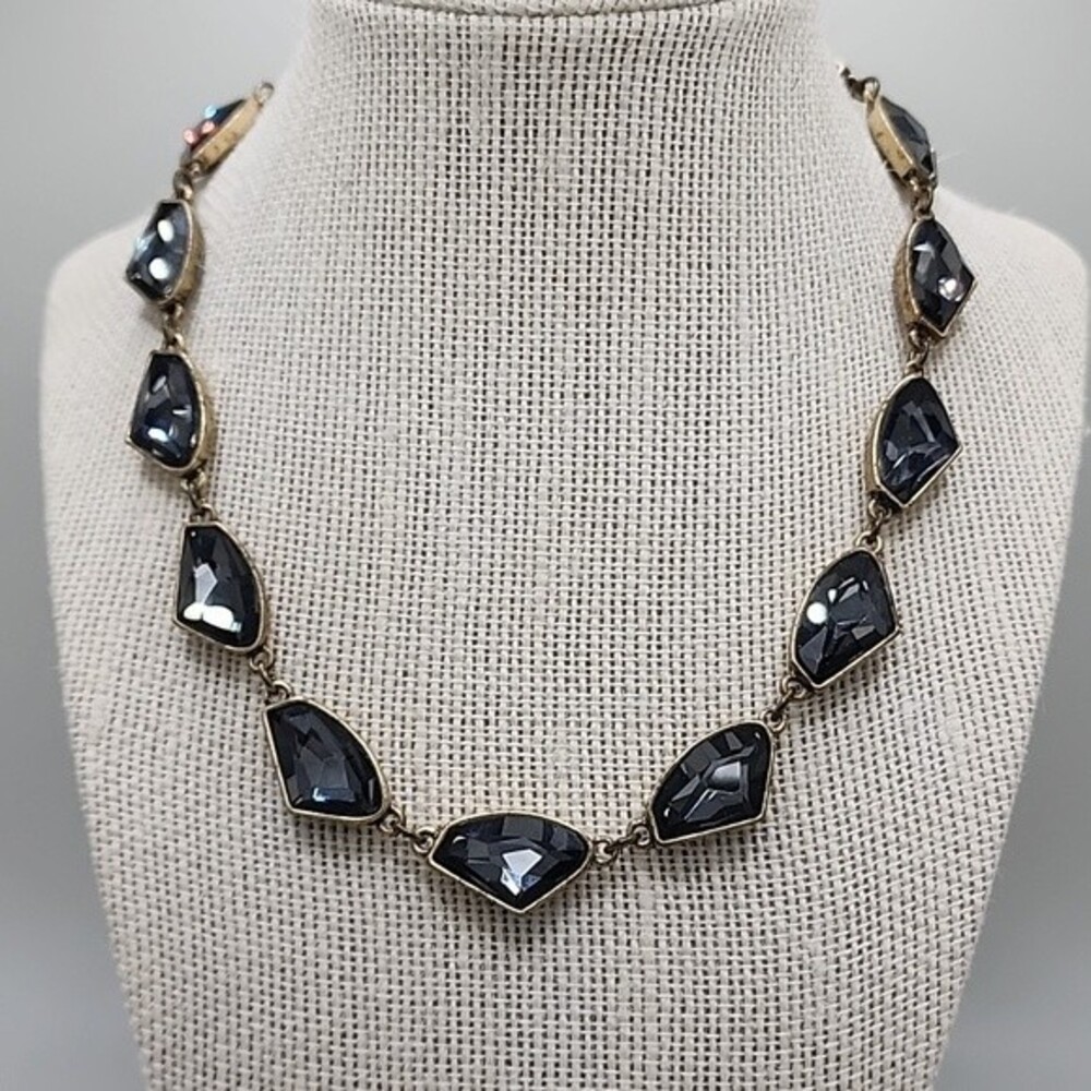 Chloe+Isabel Antiqued Goldtone & Smokey Stone Choker Necklace.